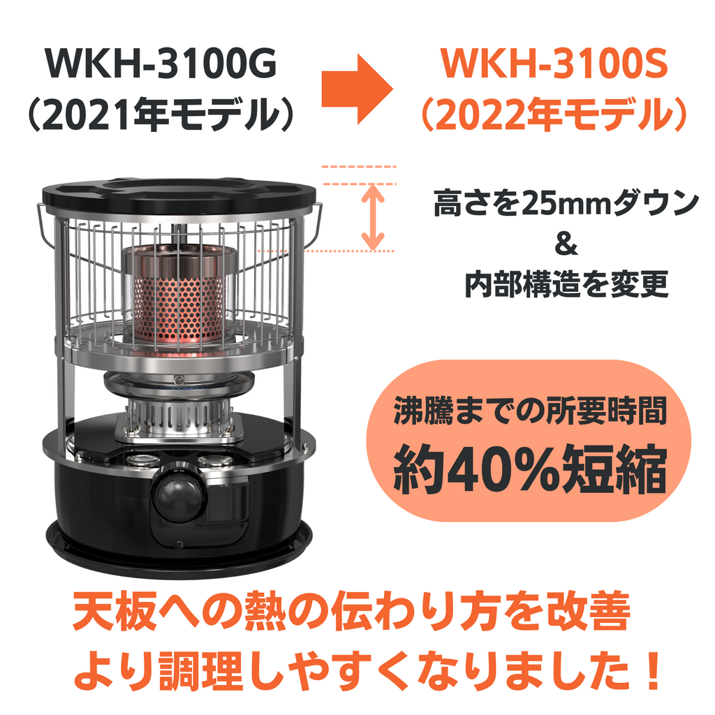 PASECO パセコ WKH-3100S 黒 灯油ストーブ 2022年モデル-